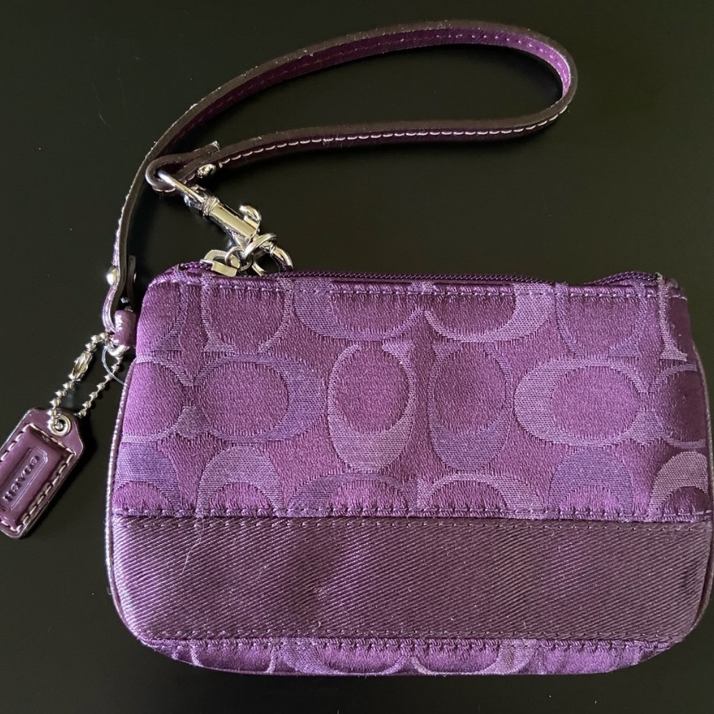 NWOT deep purple Coach wristlet